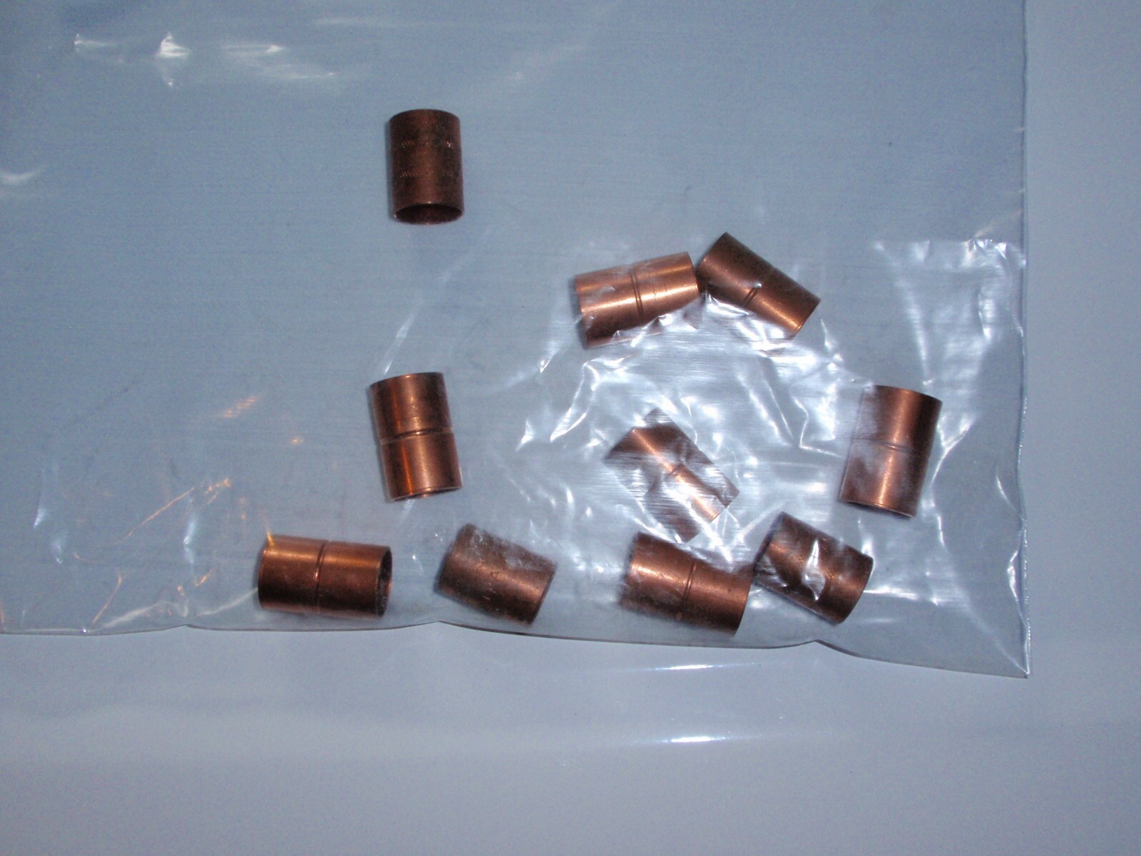 (10-Pack) 1/2" x 1/2" Copper Coupling with Stop CxC, Lead Free