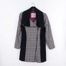 Jack Murphy Size 10 Black White Dogtooth Moon Tweed 100% Shetland Wool Coat
