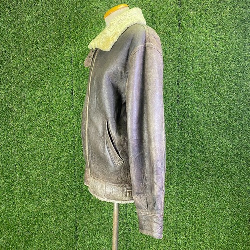 Vintage 80s 90s C&A WWII Style US Air Force Type B-3 Bomber Leather Jacket - Picture 4 of 22