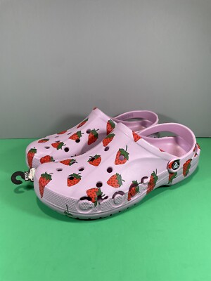 Crocs Baya Men’s Size 11 US Seasonal Printed Clog Pink Strawberries Slip On  Shoe