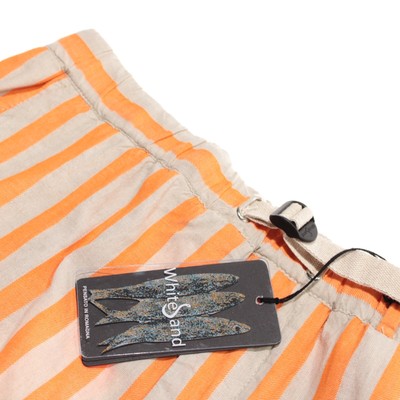 White Sand NWT Casual Shorts Size 50 34 US Orange Striped Cotton Blend