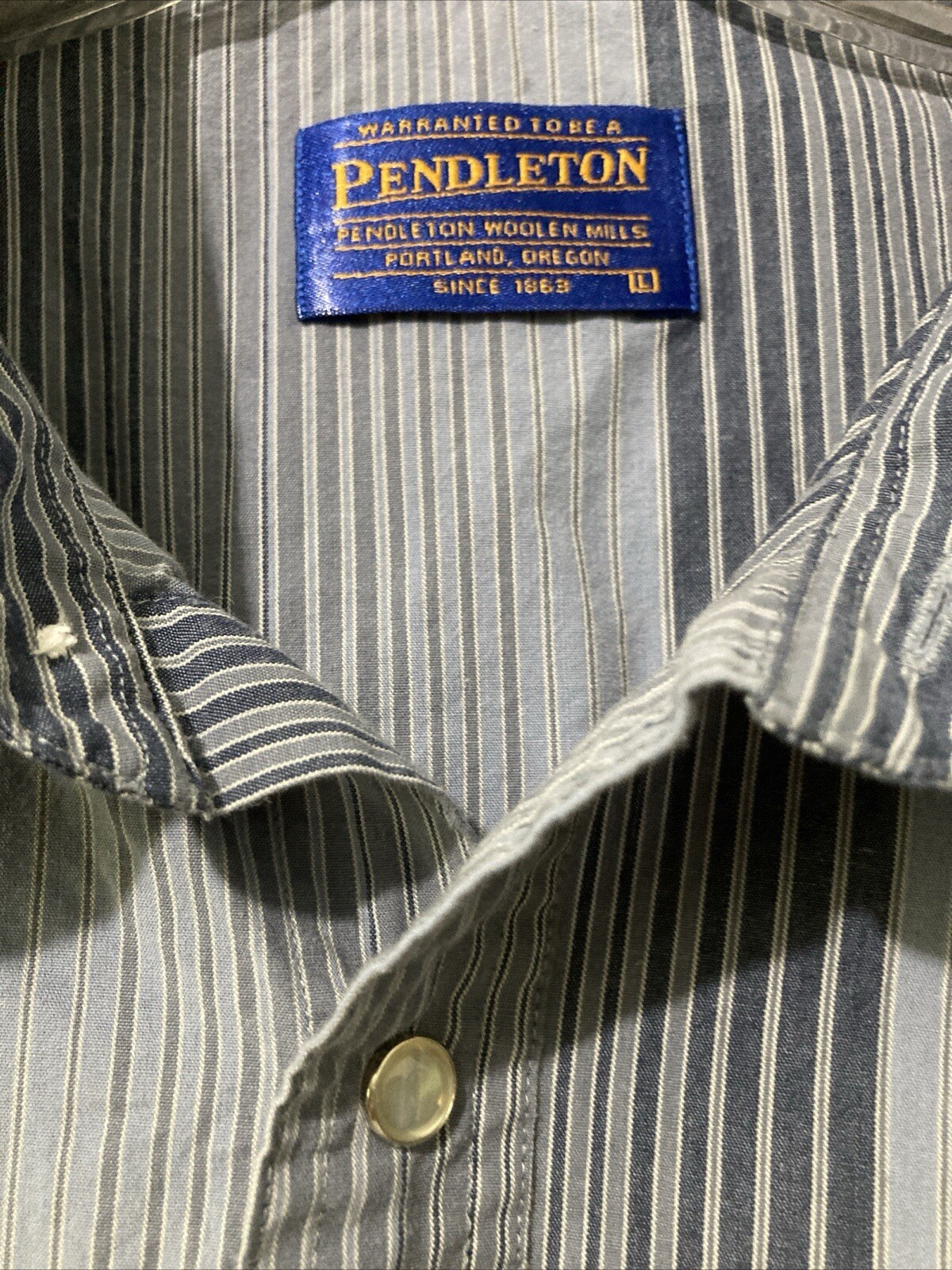 Pendleton Pearl Snap Button Stripes Short Sleeve … - image 2