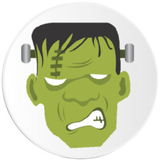 Frankenstein - 3 Pack Circle Stickers 3 Inch - Happy Halloween Monster