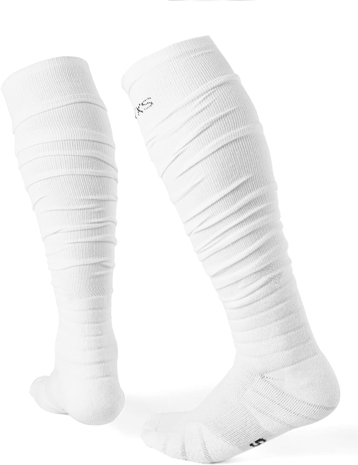 Extra Long Padded Scrunch Football Socks for Men and Women - Athletic Sports Socks