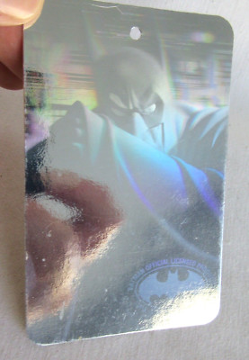 RARE VTG 1991 DC COMIC BATMAN HOLOGRAM CLOTHES CARD HANG TAG ORIGINAL ...