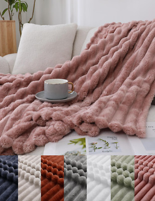 Kate Aurora Modern Lux Ultra Soft Plush Ribbed Accent Throw Blanket - 7 Colors