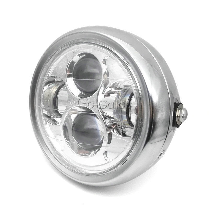 Phare LED chrome de moto pour remplacer une optique d'origine usée