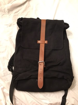 black corduroy backpack