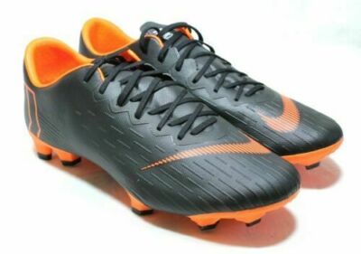 New Nike Mercurial Vapor 12 Pro FG Soccer Cleats Black Orange
