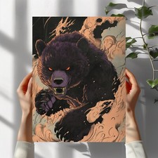 Schwarzbär im Anime Style Poster Schöne Wanddeko Dekoration