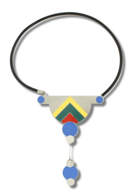 Vintage ACME Studio ''Untitled'' Enamel Necklace by Designer MILTON GLASER  -  NEW