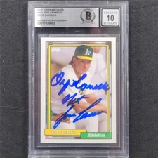 Ozzie & Jose Canseco dual signed 2017 Topps Archives error card ~BGS BAS 10 Auto