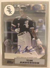 2022 Topps Series 2 Tim Anderson 1987 Topps Auto Gold #87BA-TA #d/50 White Sox