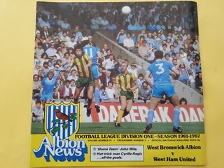 19/9/1981 West Bromwich Albion v West Ham United Football Programme Division 1