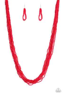 Paparazzi CONGO COLADA RED seed bead NECKLACE