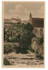 c1920 Tinted PC: Rothenburg, Germany – Taubergrund with Kobolzell Church