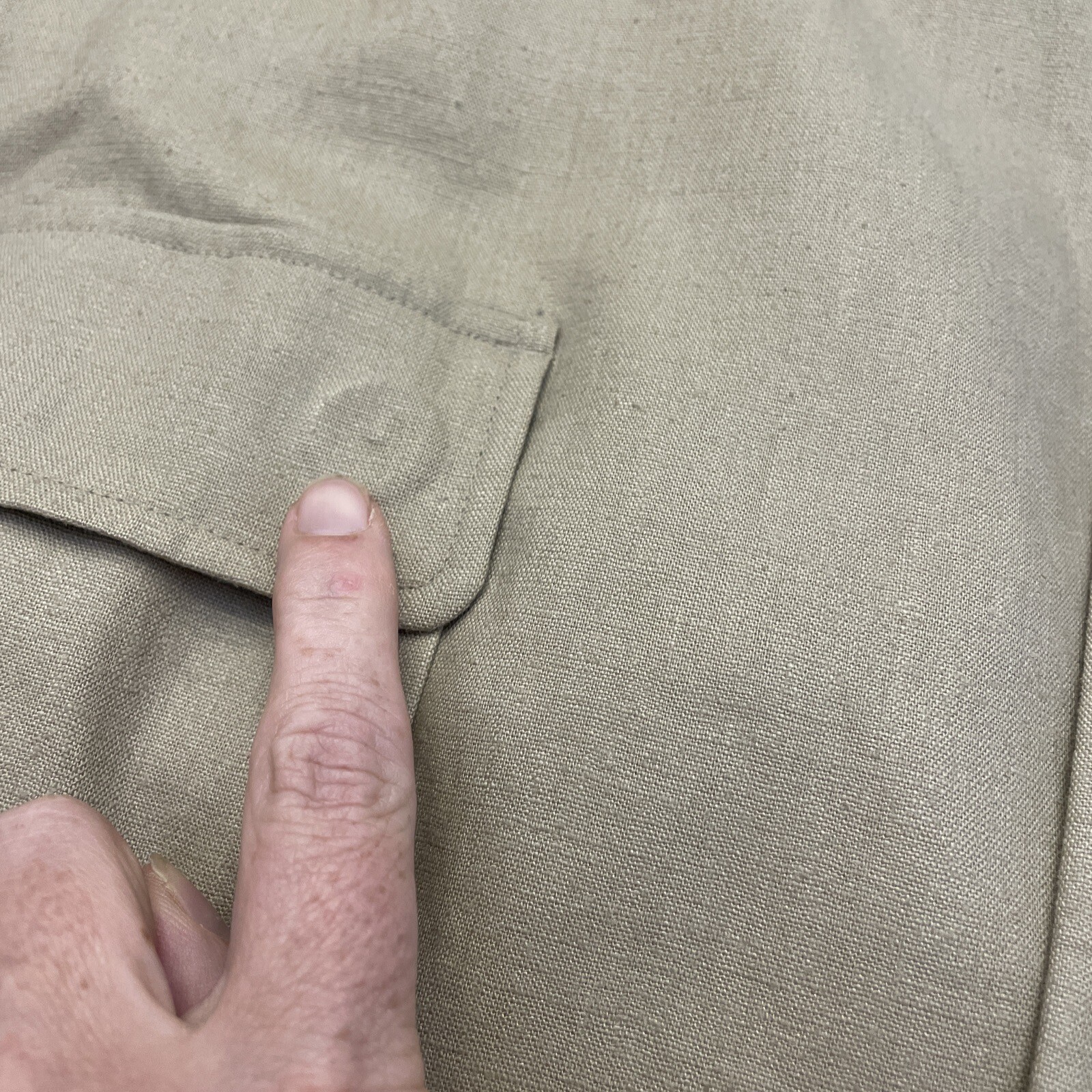 Oak Creek Dillards 44L 3 Button Beige Linen Blend Jacket Blazer Sport Coat  