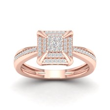 10k Rose Gold 0.25Ct Diamond Engagement Ring ...