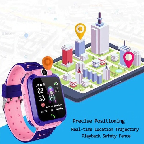 Q19 Montre Intelligente Smartwatch Enfant SOS Téléphone Carte Sim IP67 IOS Andro - Photo 29 sur 36