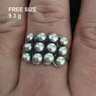 FINE SOLID SILVER RING FIXED SIZE VINTAGE 9g MULTI PIN HEADS BAND #RR056