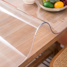 Clear Table Cover Protector 14 x 24 Inch Desk Mat 1.5mm Thick Plastic