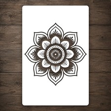 Floral Mandala with Circular Center Reusable Mylar Stencil for Stencil Template