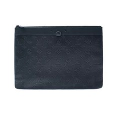 Louis Vuitton Monogram Shadow Black Pochette Discovery Black Leather Clutch Bag
