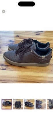 EUC Men's Saola Cannon VL vegan leather sneakers chocolate brown Size 9