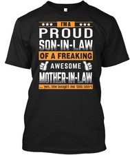 Cool Gifts For Son-in-law Im A Proud Of T-Shirt Made in the USA Size S to 5XL