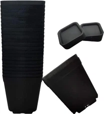 24 Pack 3 Inch Black Nursery Pot Flower Pots Square Plastic Plant Pot Plastic St