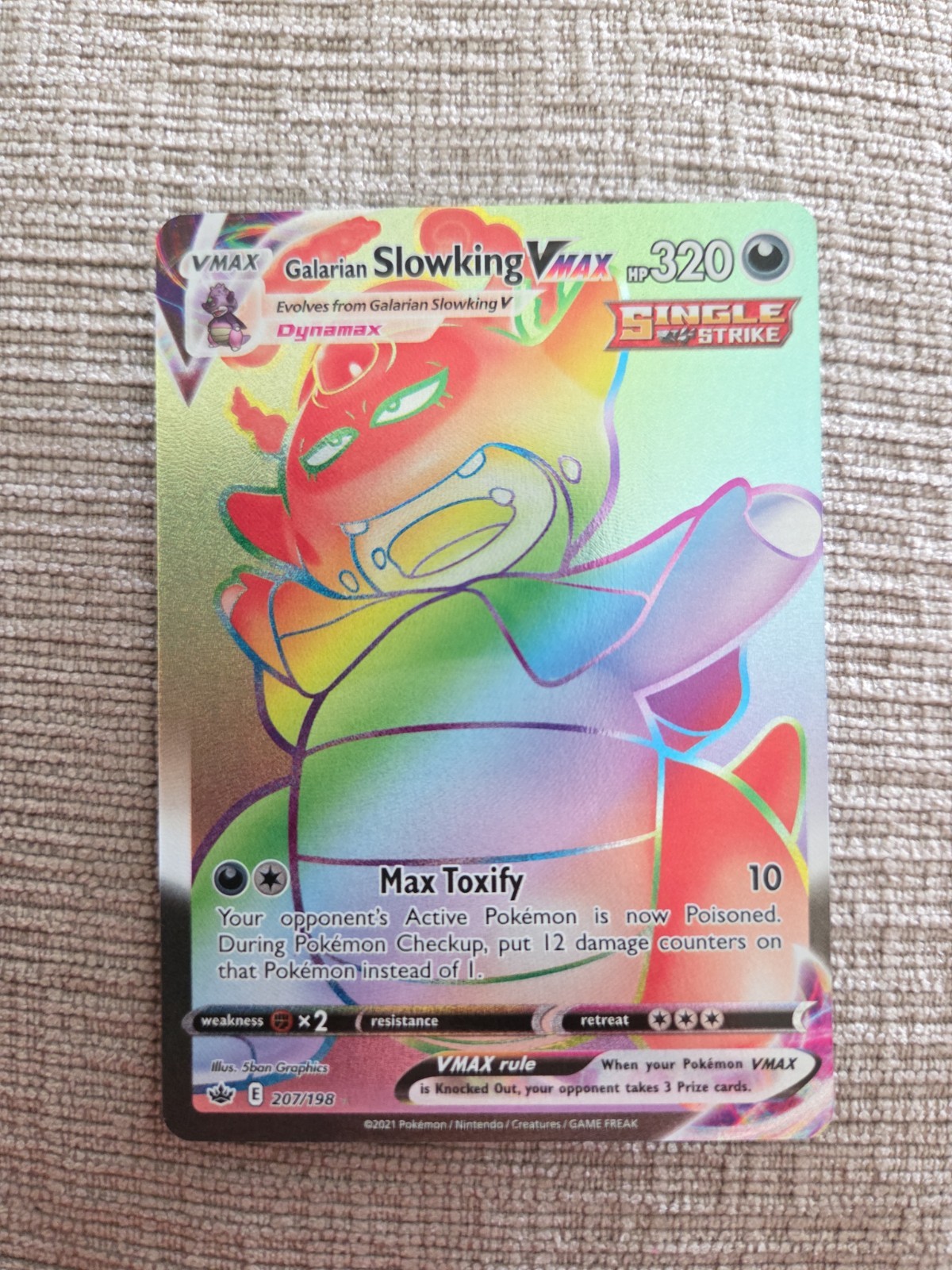 Pokemon TCG Galarian Slowking VMAX 207/198 Chilling Reign Rainbow