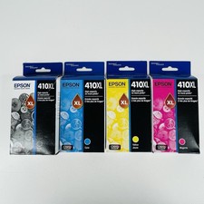 Sealed Epson 410XL Black, Cyan, Magenta  Yellow Ink Cartridges Exp 2024  2026