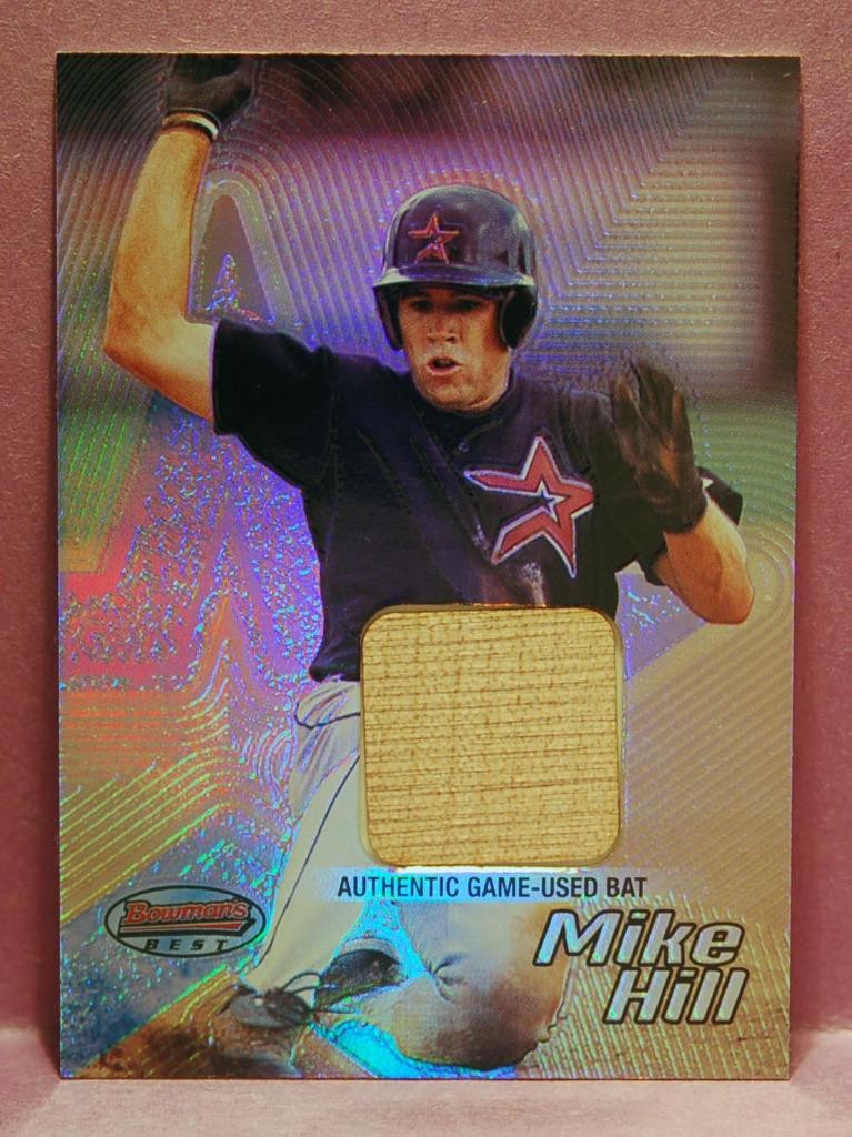 Mike Hill Houston Astros 2002 Bowmans Best RC AUTHENTIC GAME USED BAT RELIC #103