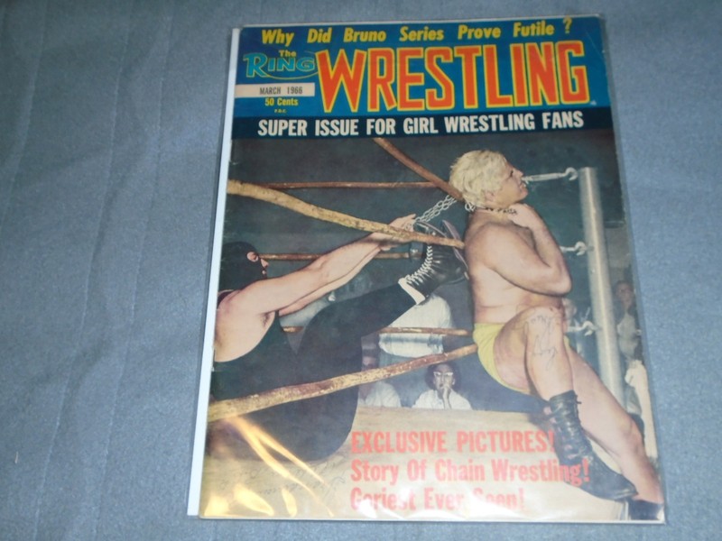 The Ring Wrestling March 1966 Super Issue for Girl Fans Bruno Chain Match