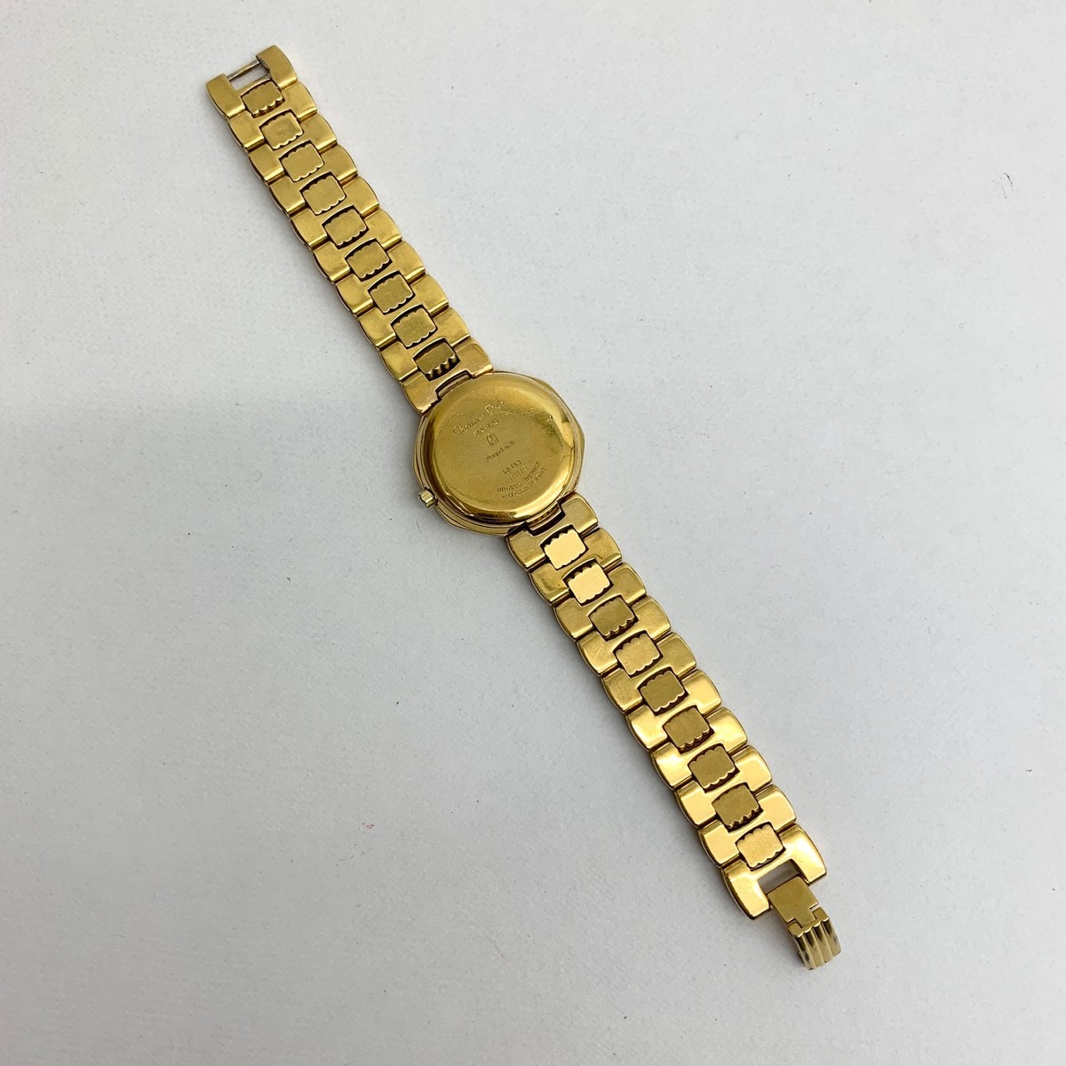 Authentic Christian Dior GP 25mm Gold Watch 48.153 Octagon Gem