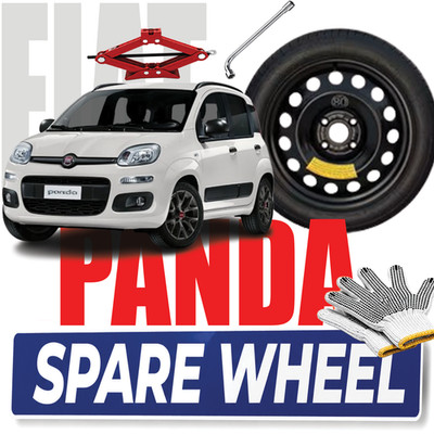 Fiat Panda Ruotino di scorta 15'' 4-Loch Stahl Schwarz mit Wagenheber Schlüssel