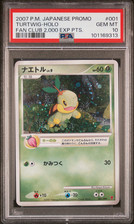 2007 POKEMON JPN PROMO FAN CLUB 2,000 EXP PTS. #001 TURTWIG-HOLO PSA 10 - Main Image