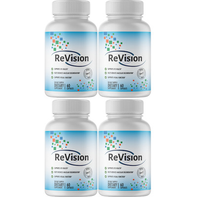 ReVision Visual Function Support, (4 Bottles) Official Eye Health Supplement