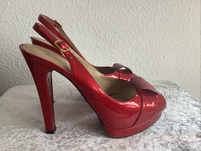 Stuart Weitzman Sandalen Sky High Plateau Pumps  , Gr. 39 rot, Leder, leicht