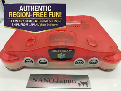 NUS-001 Nintendo 64 N64 Clear RED Console only NTSC-U/C Tested