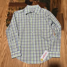 Cat and Jack Long Sleeve Checkered Print Boy's Shirt NWT Medium Size 8