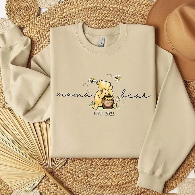 Sudadera personalizada mamá oso para mujer, nombres personalizados para niños en la manga Foto 3 de 4