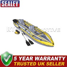 Sealey Dellonda Inflatable 2-Person Kayak Kit 2 Oars Blue/Yellow/White DL155