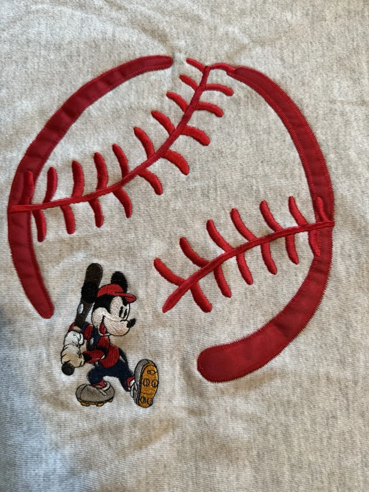 Sudadera Vintage Catálogo Disney XL Mickey Béisbol Años 90 Y2K Gris Deportes EE. UU. Foto 3 de 4