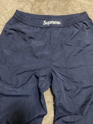 DS Supreme Paneled Warm Up Pants Nylon Relaxed Navy Blue New Size