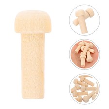 50pcs Unfinished Wooden Mushroom Blank Pegs - Flat Head Wood Axle Pegs for