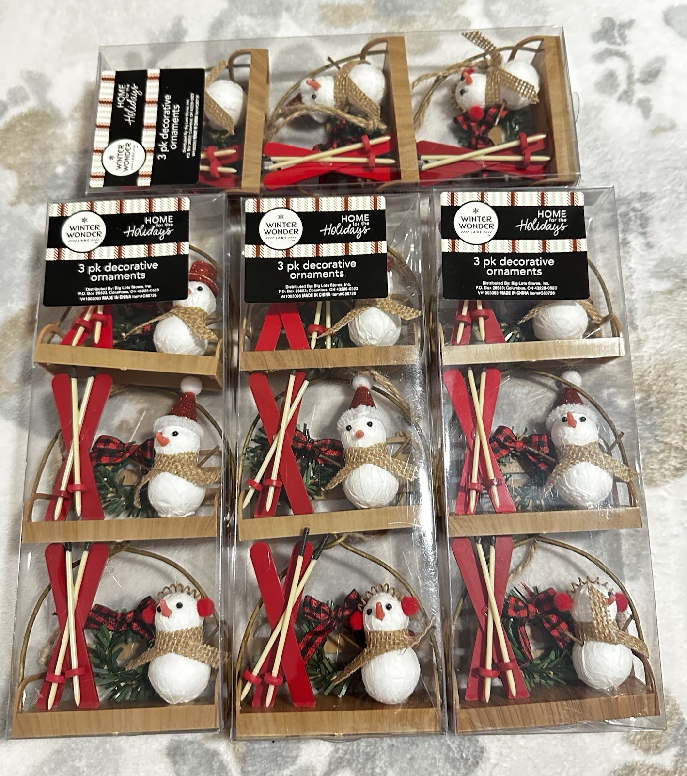 Winter Wonder Lane Snowmen Holiday Ornaments 4 Packs Ornaments Total Look