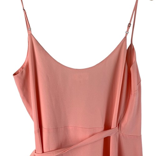 LPA Dress 253 Pink Coral Peach Medium Ruffle Wrap Maxi Spaghetti Straps Prom - Picture 6 of 8