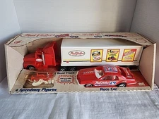 Tim Mee Toy"True Value" Semi Truck ,Thunderbird#29 Race Car ,4 Speedway Figures;
