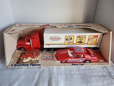 Tim Mee Toy''True Value'' Semi Truck ,Thunderbird#29 Race Car ,4 Speedway Figures;